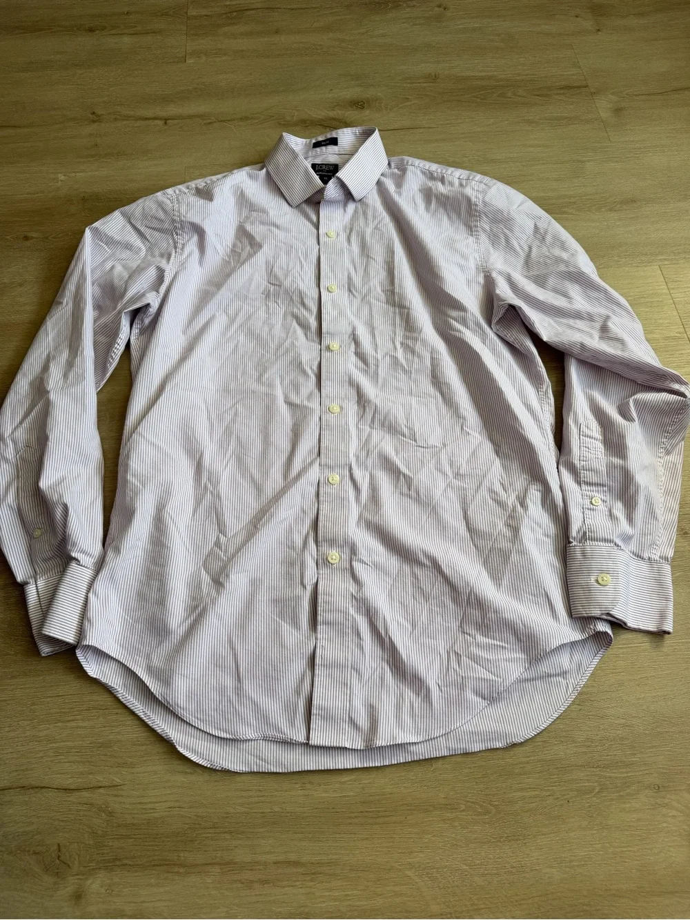 J. Crew Men's Performance Slim Light Purple Striped Button Down Shirt SZ M